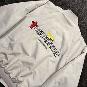 Vintage Fargo Public Works Embroidered Bomber Work Jacket – Gray – Size L